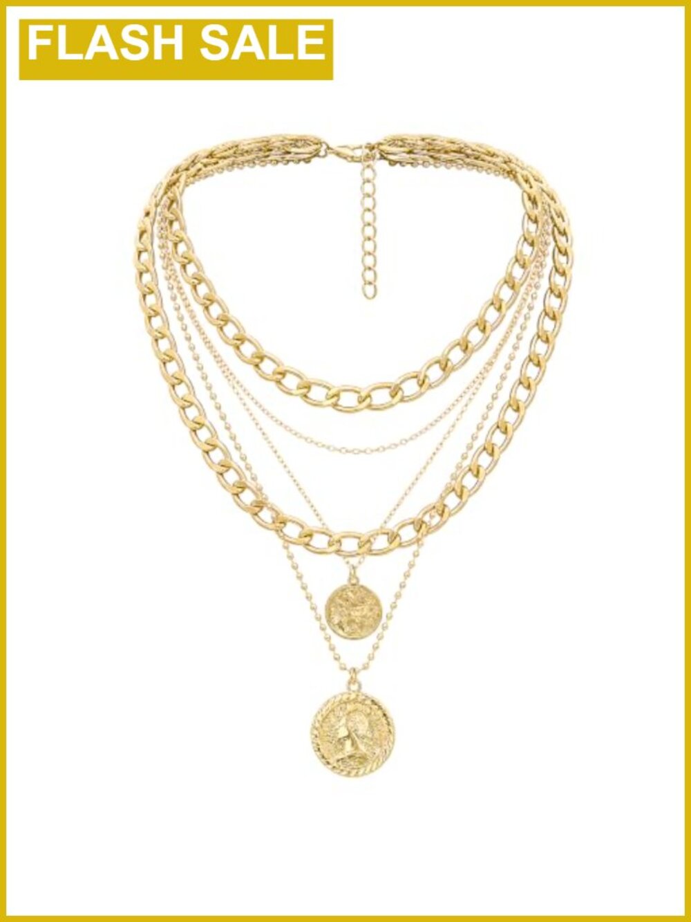Layered Necklaces Women Cross Pearl Chunky Stacked Necklace Adjustable